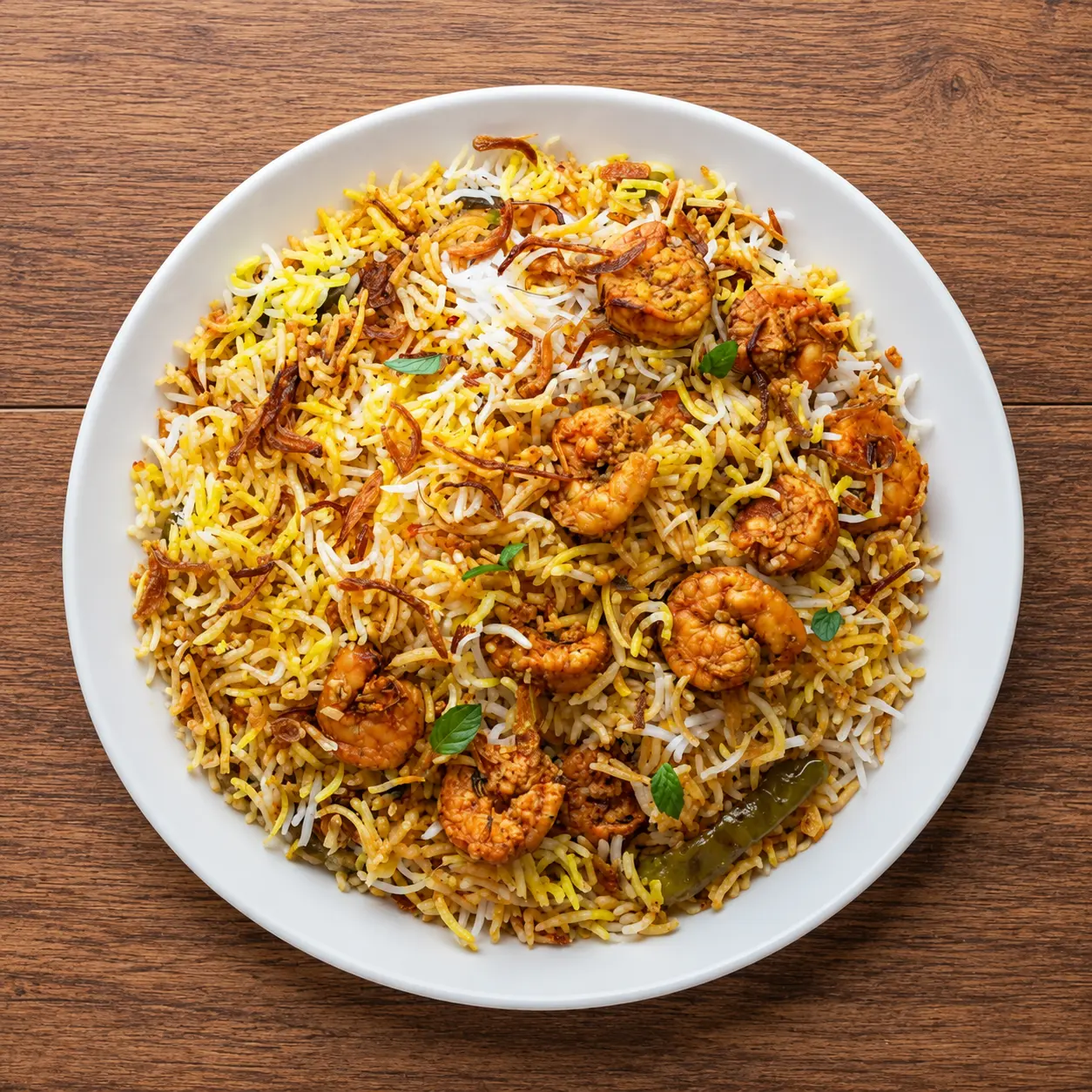 Shrimp Biryani at Southern Spices South Indian restaurant in Winnipeg
