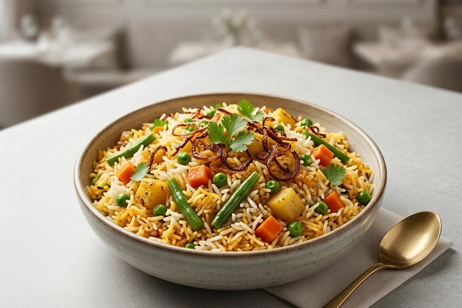 Vegetarian Veg Biryani at Southern Spices in Winnipeg, MB